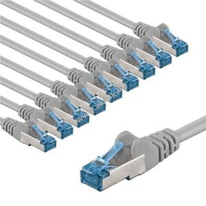 Goobay CAT-6A S/FTP (PiMF) patch kábel 2m szürke 10db/csomag CU LSZH kép