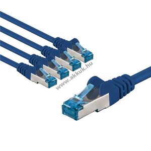 Goobay CAT-6A patchkábel S/FTP (PiMF) 2m kék 5db/csomag CU halogénmentes kábelköpeny LSZH kép