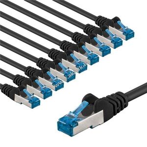 Goobay CAT6A S/FTP (PiMF) patchkábel 2m fekete 10db/csomag CU LSZH kép