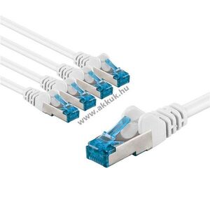 Goobay CAT6A S/FTP (PiMF) patchkábel 2m fehér 5db/csomag rézvezető (CU) halogénmentes köpeny (LSZH) kép