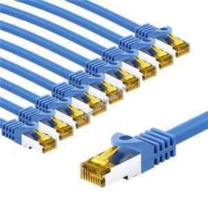 Goobay RJ45 patchkábel CAT 6A S/FTP (PiMF) 500MHz CAT 7 1m kék 10db/csomag LSZH CU kép