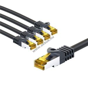 Goobay RJ45 patchkábel CAT6A S/FTP (PiMF) CAT7 nyerskábel 3m fekete 5db/csomag LSZH RJ45 csatlakozó kép