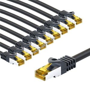 Goobay RJ45 patch kábel CAT6A S/FTP PiMF 500MHz CAT7 1m fekete 10db/csomag LSZH CU kép
