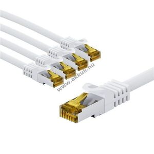 Goobay RJ45 patchkábel CAT6A S/FTP (PiMF) 500MHz CAT7 nyers kábel 3m fehér 5db/csomag LSZH CU kép