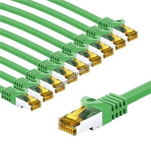 Goobay Patchkábel RJ45 CAT 6A S/FTP (PiMF) 500MHz CAT 7 nyerskábel 2m zöld 10db/csomag LSZH CU kép