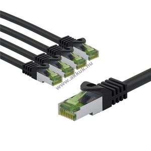 Goobay GHMT-minősített CAT 8.1 S/FTP (PiMF) patchkábel 3m 5db/csomag LSZH fekete kép