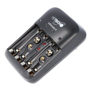 Heitech dugós gyorstöltő Ultimate 4 NiMH AAA/AA 9V 100-240V egyenkénti felügyelet LED fenntartó kép
