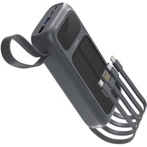 Spello ForcePack 5in1 20000mAh solární powerbanka se 4 integrovanými kabely SP25 - šedá kép
