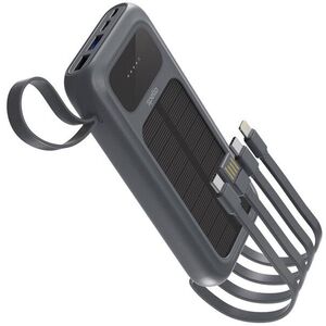 Spello ForcePack 5in1 10000mAh solární powerbanka se 4 integrovanými kabely SP15 - šedá kép