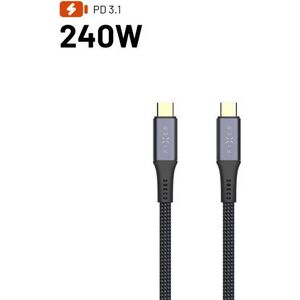 FIXED MultiMedia Cable s konektory USB-C/USB-C PD 3.1 USB4 Gen3 40Gbps 8K60Hz 240W 0.35m černý kép