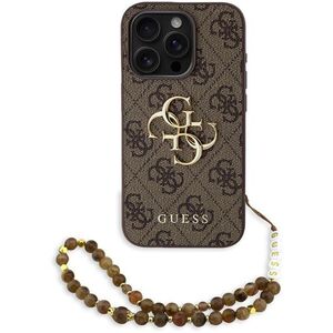 Guess PU 4G Metal Logo Strap iPhone 15 Pro Brown tok kép