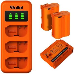 Rollei töltő 3 akkumulátorhoz + 3× EN-EL15 akkumulátor kép
