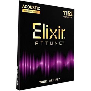 Elixir 21027 ATTUNE Phosphor Bronze 11-52 Custom Light kép
