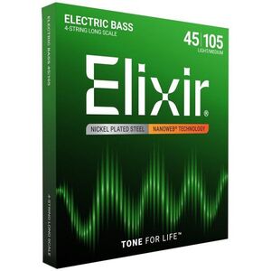 Elixir 14077 Bass Nanoweb Nickel 45-105 Light-Medium kép
