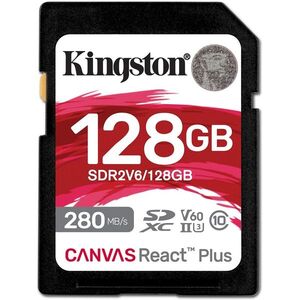Kingston SDXC 128GB Canvas React Plus V60 kép
