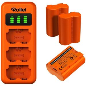 Rollei tripla akku töltő + 3× NP-W235 akku kép