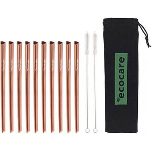 ECOCARE Fém szívószálak, szív, rózsaszín, 10 darab kép