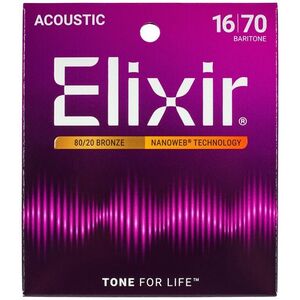 Elixir Nanoweb 80/20 Bronze Baritone kép
