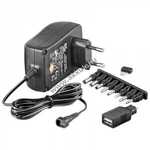 Univerzális stabilizált kapcsolóüzemű tápegység 3-12V 700-1500mA 8db csatlakozó kép