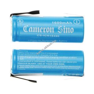Helyettesítő ipari akku 18490 1600mAh 5.92Wh 2db/csomag forrfülekkel 3.7V kép