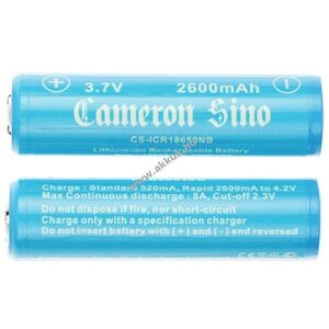 Helyettesítő ipari akku 18650 2600mAh 9.62Wh 2db/csomag PCB védett Li-ion 3.7V kép