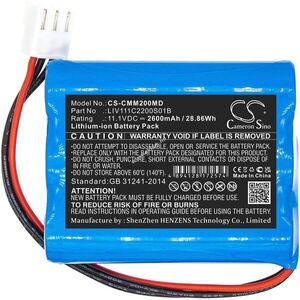 Helyettesítő orvosi eszköz akku COMEN M2000A / LIV111C2200S01B 2600mAh 28.86Wh Li-ion 11.1V kép