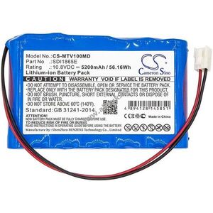 Helyettesítő orvosi eszköz akku Mekics Mtv 1000 SDI1865E 5200mAh 56.16Wh 10.8V kép