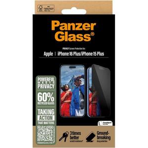 PanzerGlass Privacy Apple iPhone 16 Plus/15 Plus felhelyező kerettel kép