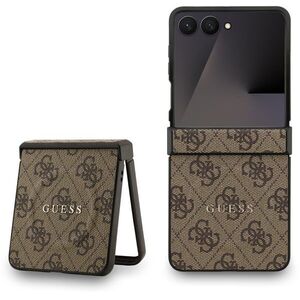 Guess PU Leather 4G Colored Ring Magnetic Samsung Galaxy Z Flip 7 Brown tok kép