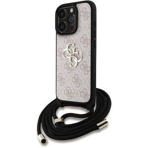 Guess PU 4G Metal Logo Crossbody iPhone 15 Pro Max rózsaszín tok kép