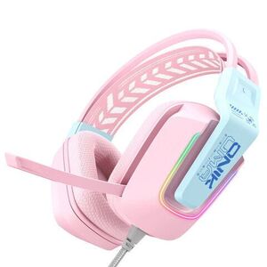 Onikuma X13 Vezetékes Gamer Fejhallgató RGB világítással - Pink, ... kép