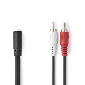 Nedis cagb22255bk02 sztereo audio kábel, 2x rca dugó - 3, 5 mm jac... kép