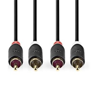 Nedis cabw24200at10 sztereo audió kábel 2x rca férfi, 2x rca fér... kép