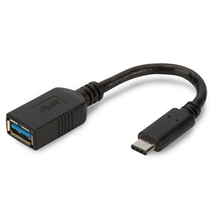 USB 3.1 Gen 1 DIGITUS SuperSpeed OTG kábel USB C/USB A M/F Fekete 0, 15 m kép