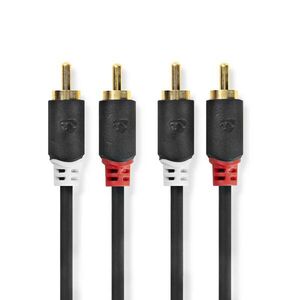Nedis CABW24200AT50 stereo audio kábel, 2x RCA apa – 2x RCA apa, ... kép
