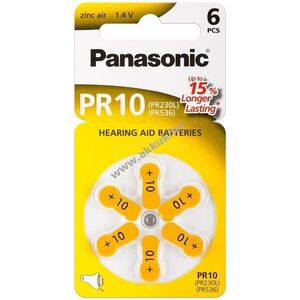 Panasonic Hearing Aid PR10 V10 PR70 hallókészülék gombelem 1, 4V 6db/csomag cink-levegő kép