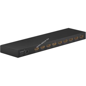 Goobay HDMI elosztó 1x8 4K@60Hz alumínium ház Micro-USB táp kép