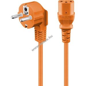 Goobay derékszögű IEC tápkábel 2m narancs 3x0, 75mm² CEE7/7 (E/F) védőérintkezős dugó 90° C13 kép