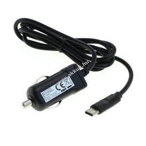 Autós töltőkábel USB-C (C típusú) csatlakozással 2.4A, fekete - Kiárusítás - A készlet erejéig kép