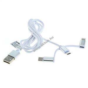 OTB 3 az 1-ben adat- és töltőkábel iPhone / micro USB / USB C ezüst kép