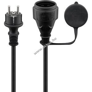 Goobay kültéri tápkábel 10m 3x1, 5mm² fekete védőérintkezős dugó E/F (CEE7/7) - aljzat F IP44 kép