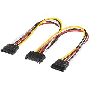 Goobay Y SATA tápkábel 1x dugó 2x aljzat belső PC HDD/SSD/DVD kép