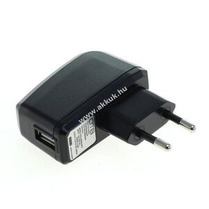 Helyettesítő hálózati töltő adapter, 1A, fekete 90 fokos kép