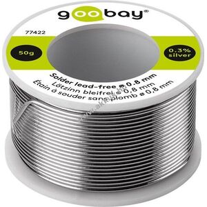 Goobay Essential ólommentes forraszón 0, 8mm 50g 0, 3% ezüst 0, 7% réz 99% ón No-Clean kép