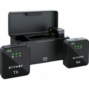 BlitzWolf BW-SX63 vezeték nélküli mikrofon, 1000mAh (fekete) (BW-SX63) kép