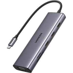 UGREEN 9-in-1 USB-C to HDMI/3×USB 3.0/VGA/RJ45/SD/TF/PD100W kép