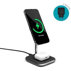 Epico 2in1 vezeték nélküli töltő Made for MagSafe adapterrel a csomagban - fekete kép