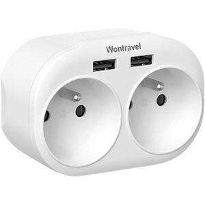 Wontravel elosztó 2 x + 2 USB 16A / 4000W kép