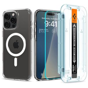 Spigen Ultra Hybrid MagSafe White + Glass tR EZ Fit Pack iPhone 16 Pro Max tok kép