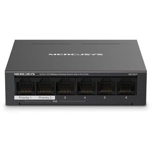 Mercusys MS106LP, 6-Port switch, 4-Port PoE+ kép
